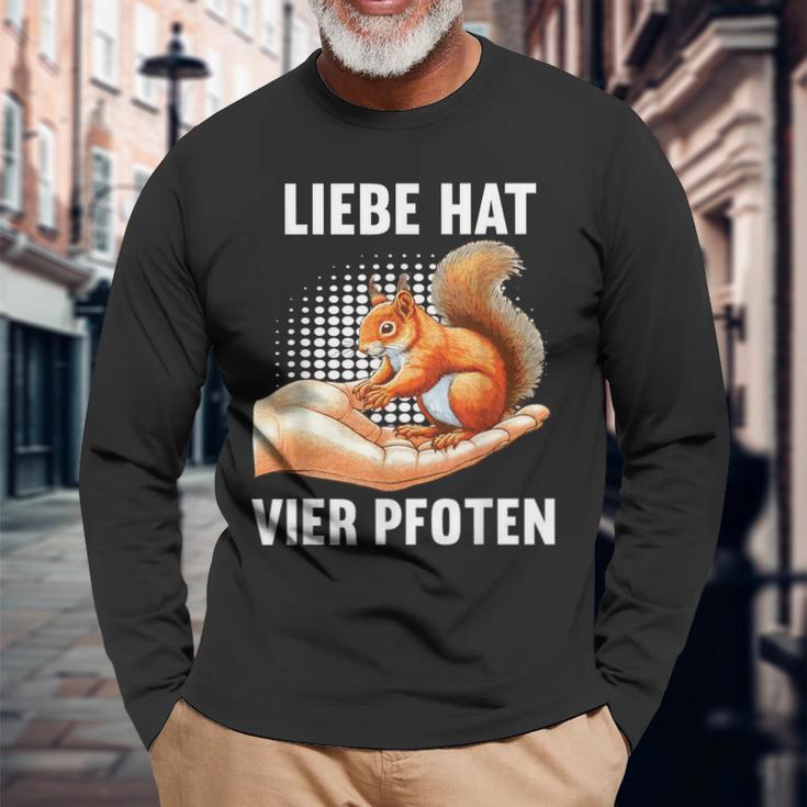 Liebe Hatier Pfoten Eichhörnchen Eichhörnchen-Fan Eichhorn Langarmshirts Geschenke für alte Männer