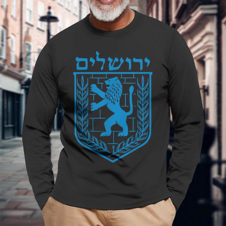 Lion Judas Jerusalem Israel Israeli Jerusalem Langarmshirts Geschenke für alte Männer