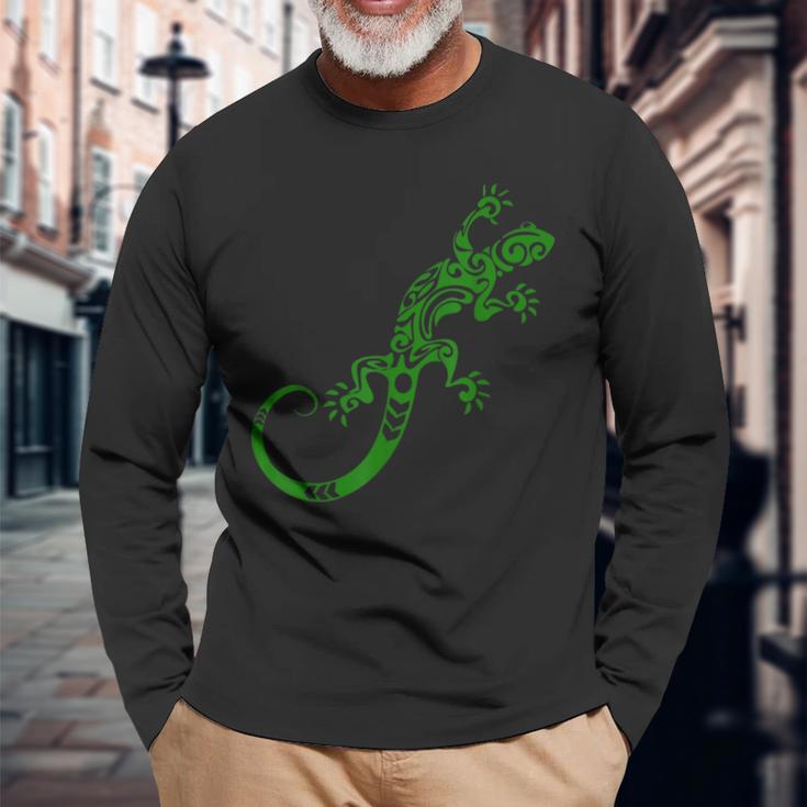 Lizard Print Gecko Animal Langarmshirts Geschenke für alte Männer