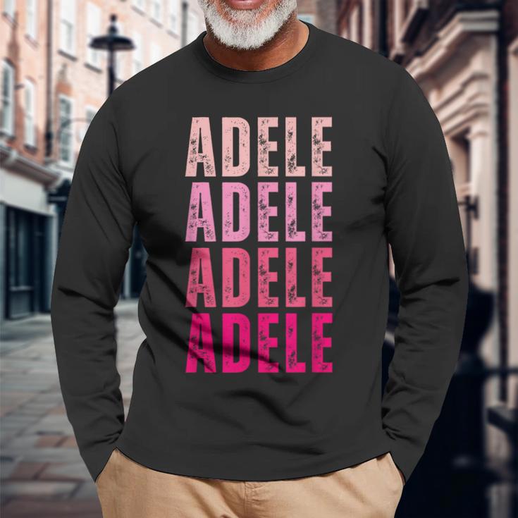 I Love Adele Pattern Personalised Name Adele Langarmshirts Geschenke für alte Männer