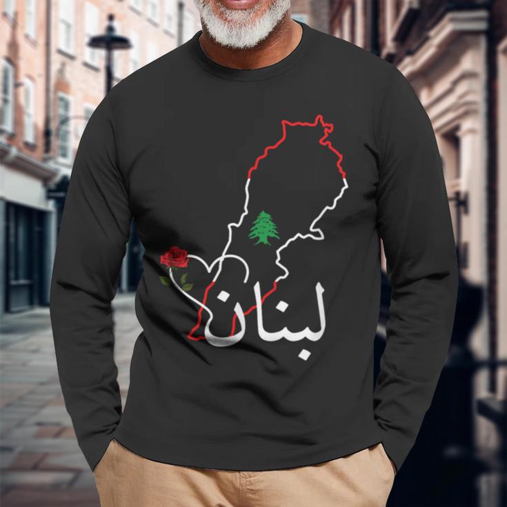 I Love Lebanon Lebanese Flag Lebanese Flag Lebanon Langarmshirts Geschenke für alte Männer