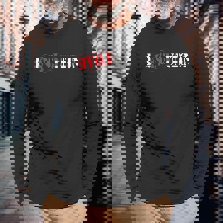 Love Revolution Love Rebel Protestando Graffiti Maglietta a maniche lunghe Regalos para ancianos