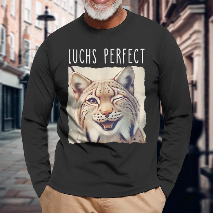 Luchs Perfect X Lynx Bobcat Looks Perfect Lustiger Luchs Langarmshirts Geschenke für alte Männer