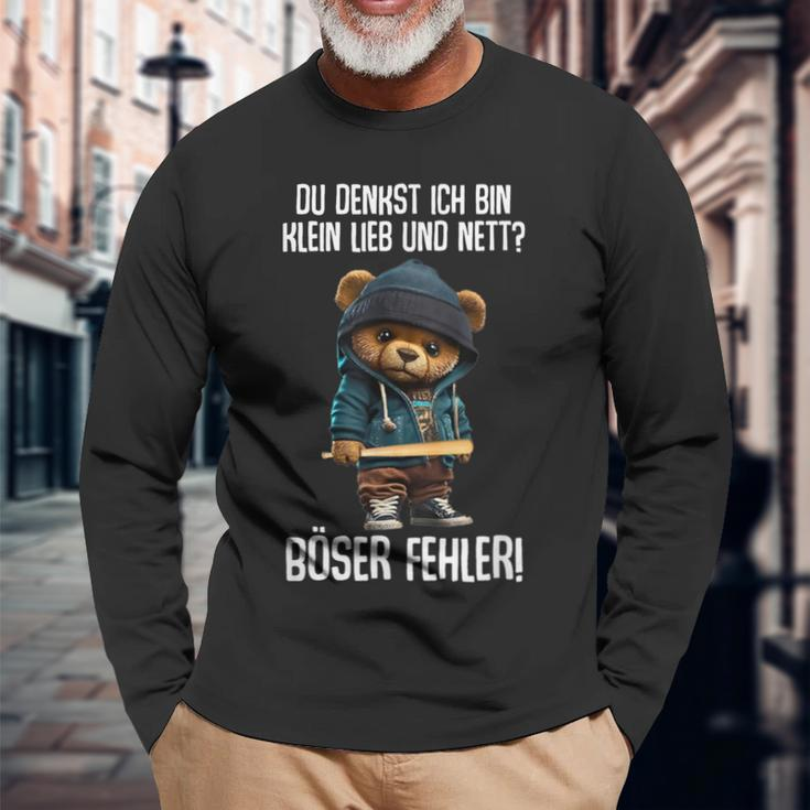 Lustig Du Denkst Ich Bin Klein Lieb Und Nett Langarmshirts Geschenke für alte Männer