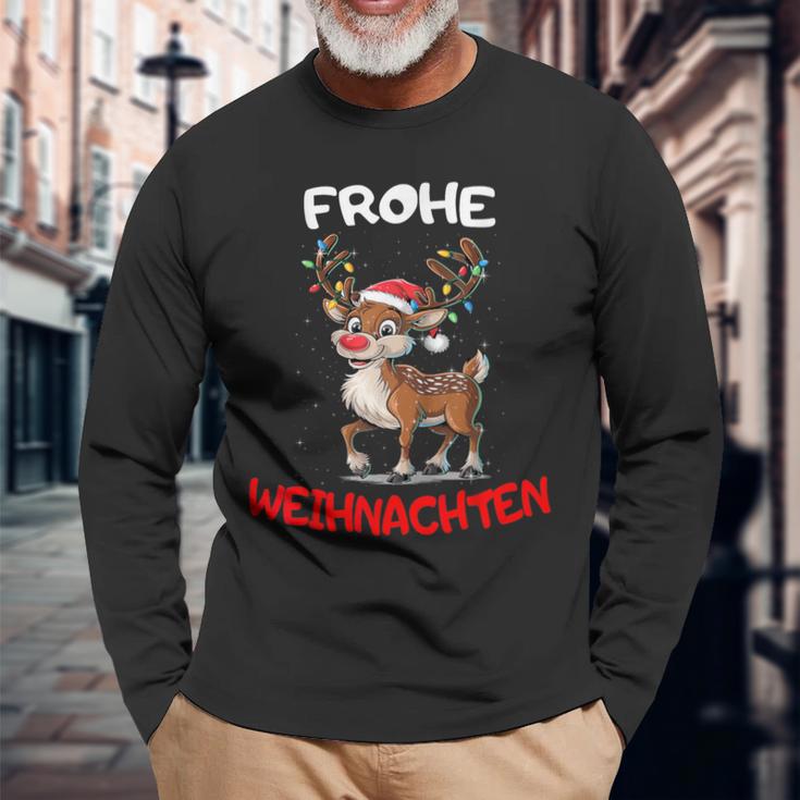 Lustige Rentier Frohe Christmas Langarmshirts Geschenke für alte Männer