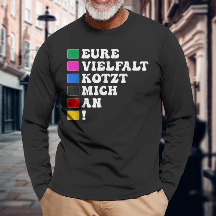 Lustiges Eureielfalt Kotzt Mich An Langarmshirts Geschenke für alte Männer