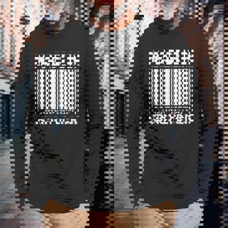 Made In Ascoli Piceno Barcode Maglietta a maniche lunghe Regalos para ancianos