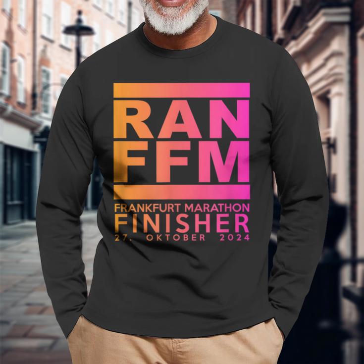 Marathon Frankfurt 2024 Finisher Langarmshirts Geschenke für alte Männer