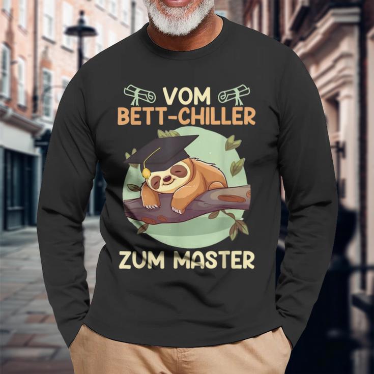 Masterarbeit Bestandenom Bett-Chiller Zum Master Abschluss Langarmshirts Geschenke für alte Männer