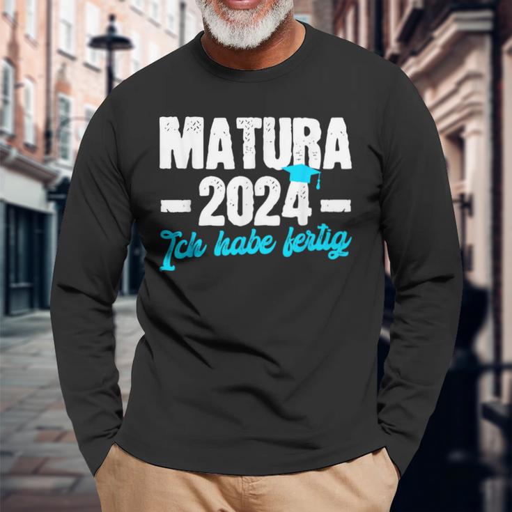 Matura 2024 Ich Habe Fertig Matura Bestanden Langarmshirts Geschenke für alte Männer