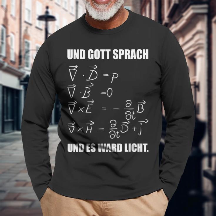 Maxwell Gott Sprach Und Es Ward Licht God Speech And Langarmshirts Geschenke für alte Männer