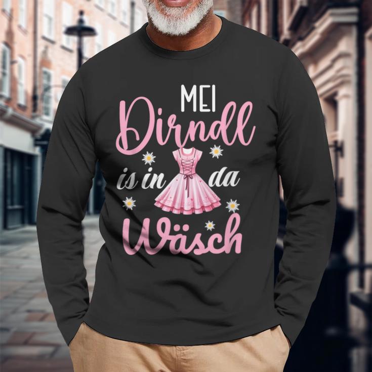 Mei Dirndl Is In Da Wäsch Oktoberfest Costume Langarmshirts Geschenke für alte Männer