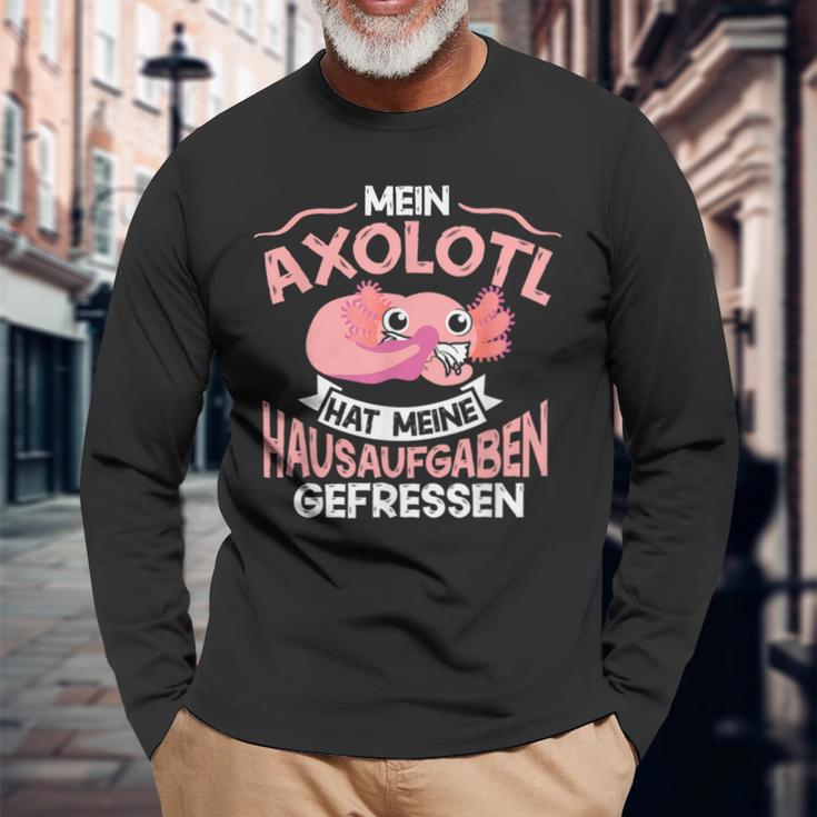 Mein Axolotl Hat Meine Homework Gefressen Axolotl Children's Langarmshirts Geschenke für alte Männer