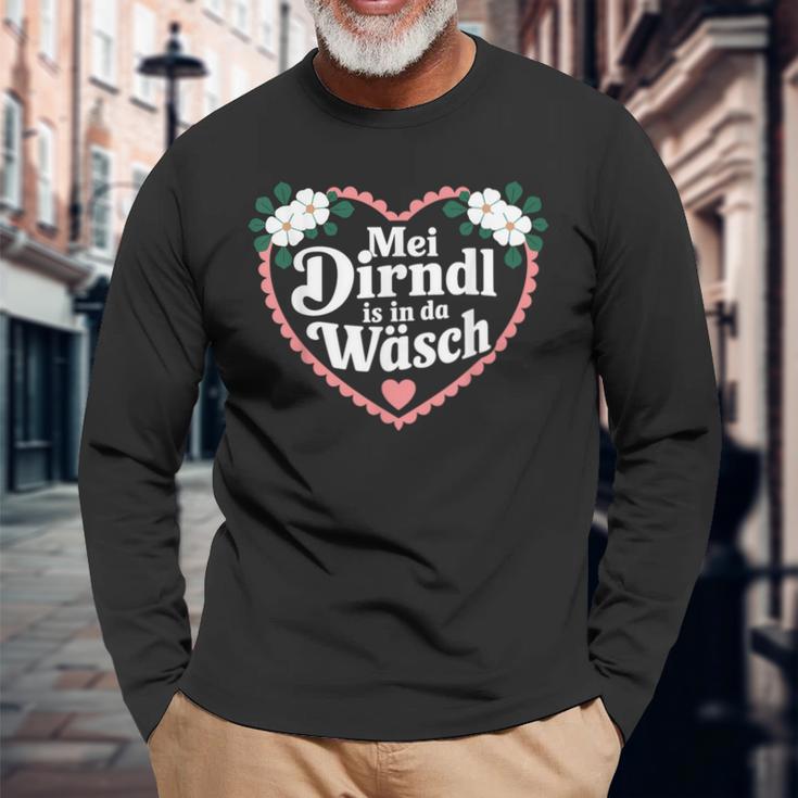 Mein Dirndl Ist In Der Wäsche Damen Wash Langarmshirts Geschenke für alte Männer