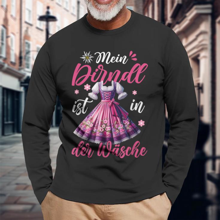 Mein Dirndl Ist In Der Waschen Langarmshirts Geschenke für alte Männer