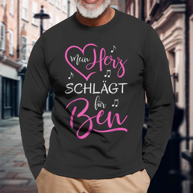 Mein Herz Schlägt Für Ben I Love Ben Ich Liebe Ben Langarmshirts Geschenke für alte Männer