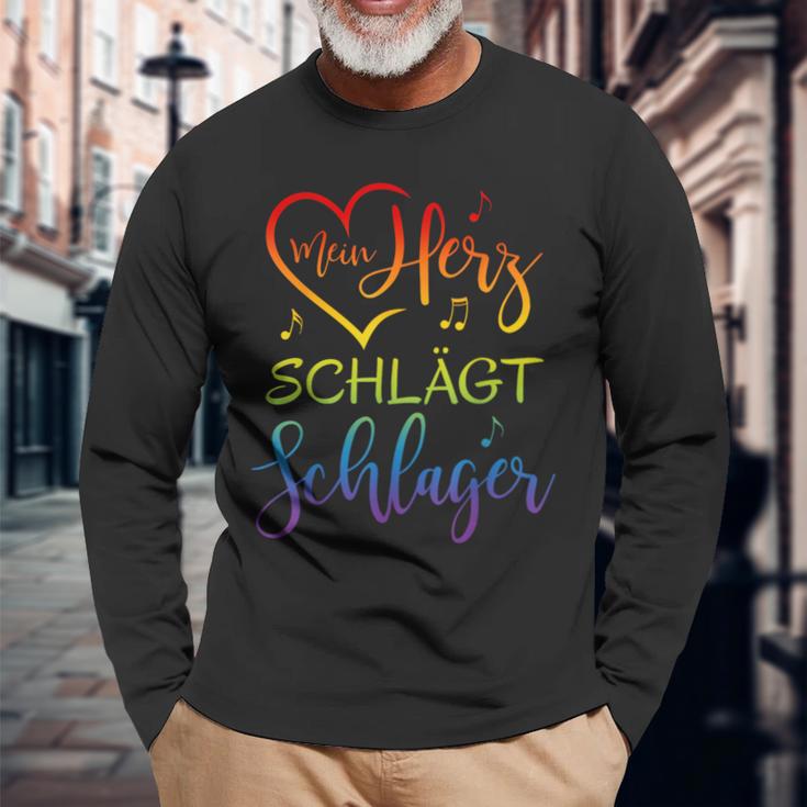 Mein Herz Schlägt Schlager Langarmshirts Geschenke für alte Männer