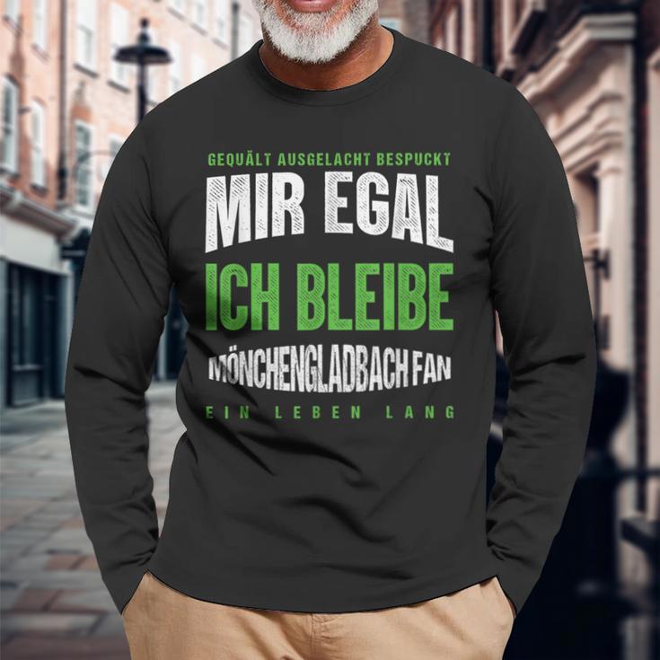 Mir Egal Ich Bleibe Mönchengladbach Fan Football Fan Langarmshirts Geschenke für alte Männer