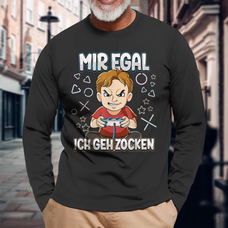 Mir Egal Ich Geh Zocken Gaming Langarmshirts Geschenke für alte Männer