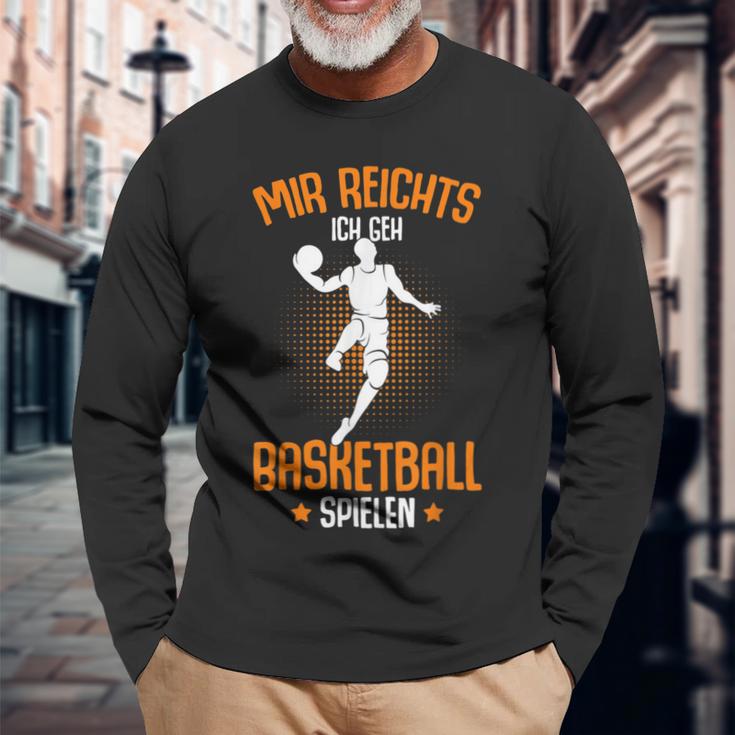 Mir Reichts Ich Geh Basketball Playing Basketballer Boys' Langarmshirts Geschenke für alte Männer