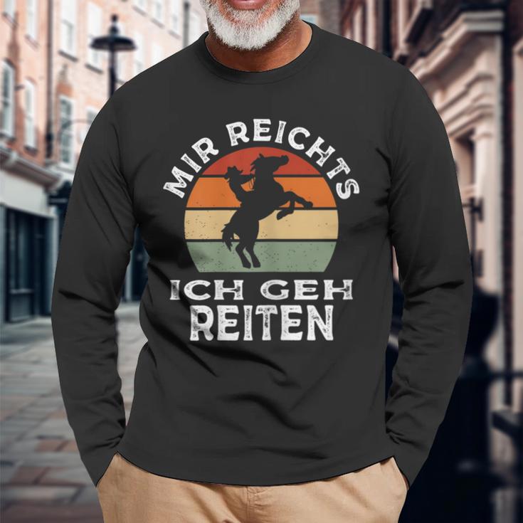 Mir Reichts Ich Geh Reiten Retrointage Rider S Langarmshirts Geschenke für alte Männer