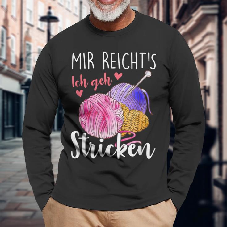 Mir Reicht's Ich Geh Stricken Langarmshirts Geschenke für alte Männer