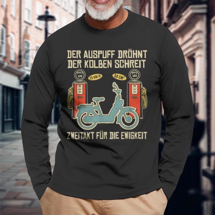 Moped Driver Moped Scooter Moped 2-Stroke Moped Langarmshirts Geschenke für alte Männer