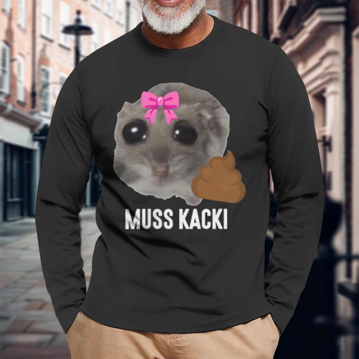 Muss Kacki Sad Hamster Meme Aus Dem Weg Muss Kacken Kaka Langarmshirts Geschenke für alte Männer