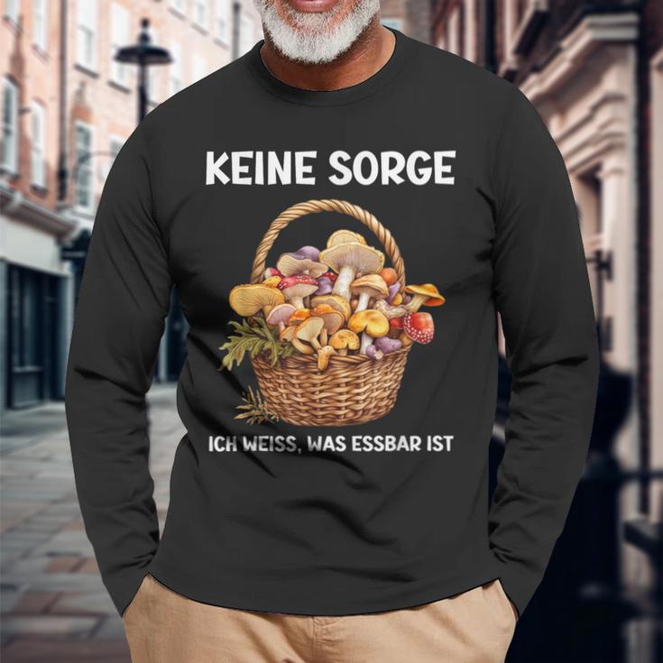 Mykologie Für Pilzsammler Ich Weiß Was Essbar Ist Langarmshirts Geschenke für alte Männer