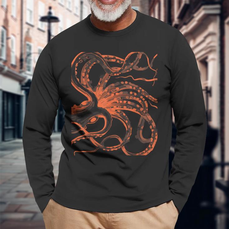 Octopus Tentacle Kraken Cthulhu Steampunk Ocean Sea Legend Langarmshirts Geschenke für alte Männer