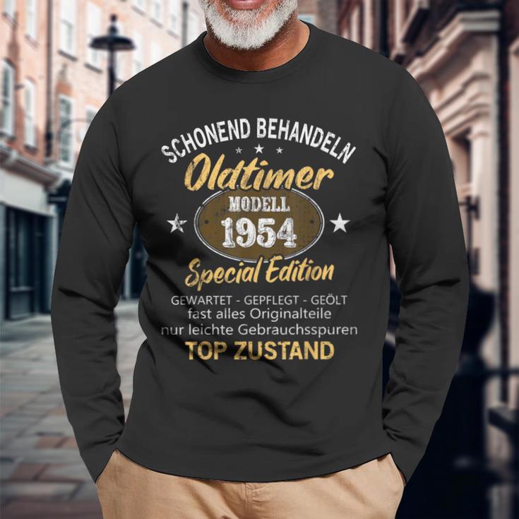 Oldtimer Baujahr 1954 Geborenintage 1954 Birthday Langarmshirts Geschenke für alte Männer