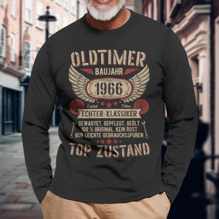 Oldtimer Baujahr 1966 Geborenintage Birthday Retro Langarmshirts Geschenke für alte Männer