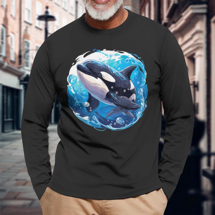 Orcas Orca Langarmshirts Geschenke für alte Männer