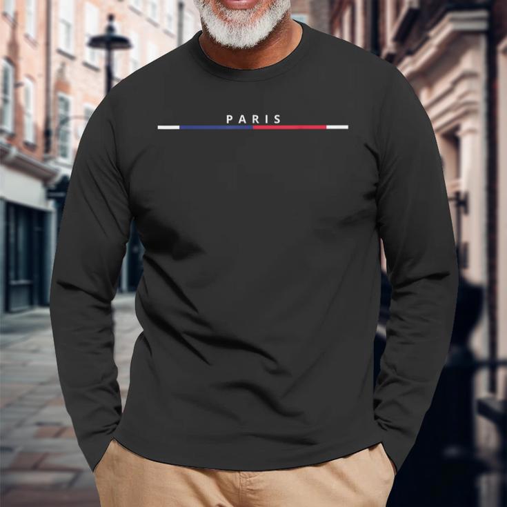 Paris France Flag Souvenirs Events Paris City Of Love France Langarmshirts Geschenke für alte Männer