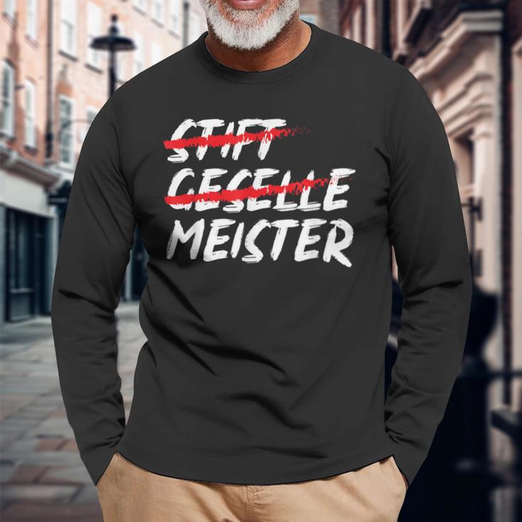 Pen Geselle Meister Meisterprüfung Prüfung Für Handwerker Langarmshirts Geschenke für alte Männer