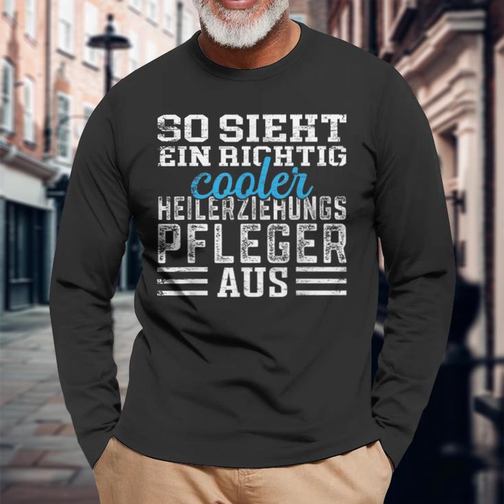 Pfleger So Ssieht Ein Richtig Cooler Healing Training Care Langarmshirts Geschenke für alte Männer