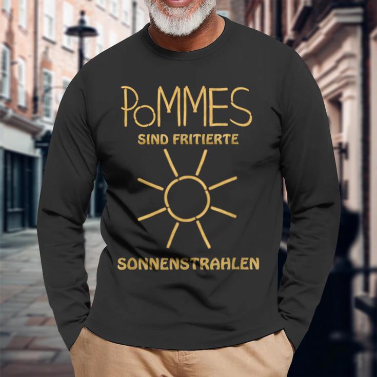 Pommes Pompoms Are Frittierte Sonnenenrahlen Langarmshirts Geschenke für alte Männer