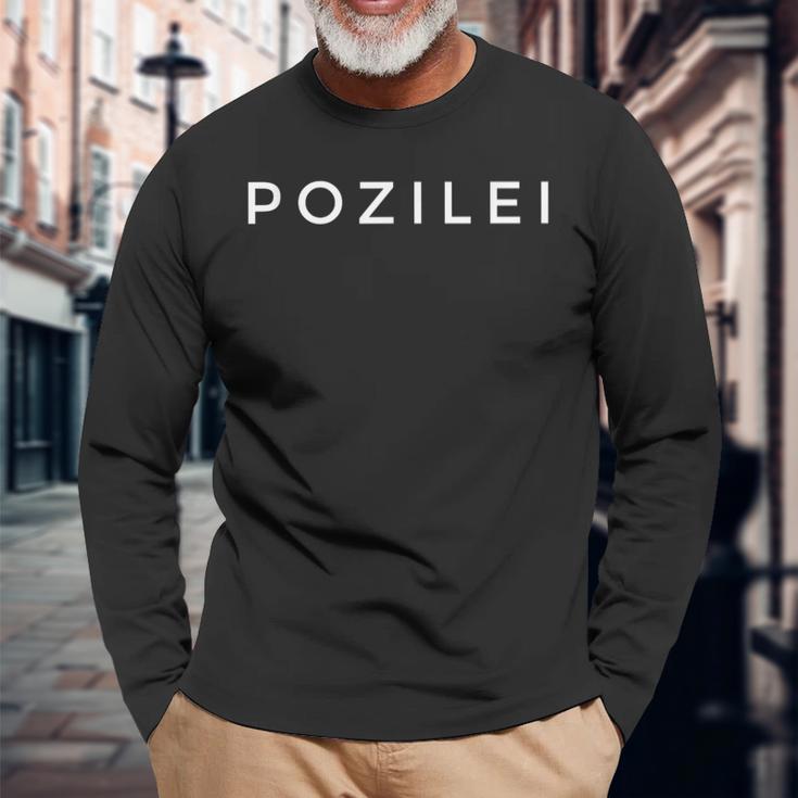 Pozilei Police As Joke False Written Costume Langarmshirts Geschenke für alte Männer