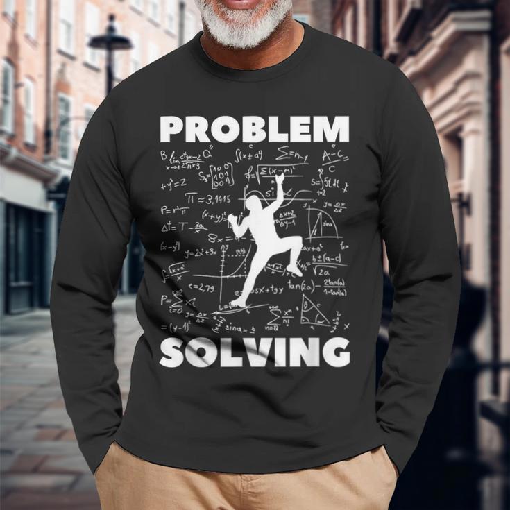 Problem Solving Climber Climbing Bouldering Pun Langarmshirts Geschenke für alte Männer