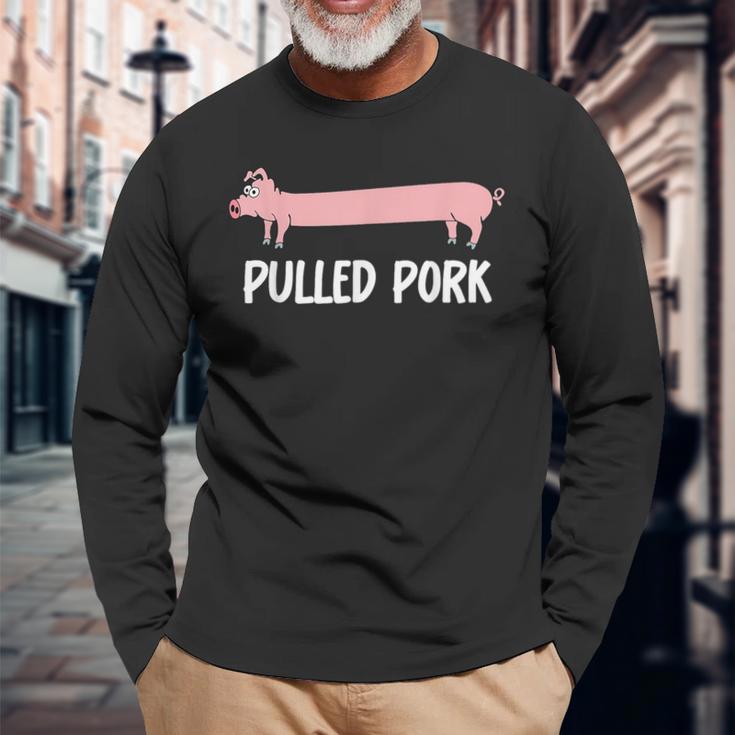 Pulled Pork Lustiges Schweinchen Bbq Langarmshirts Geschenke für alte Männer