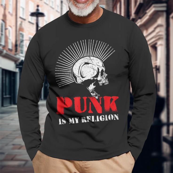 Punk Is My Religion I Punk & Anarchy For Punk Rock Langarmshirts Geschenke für alte Männer