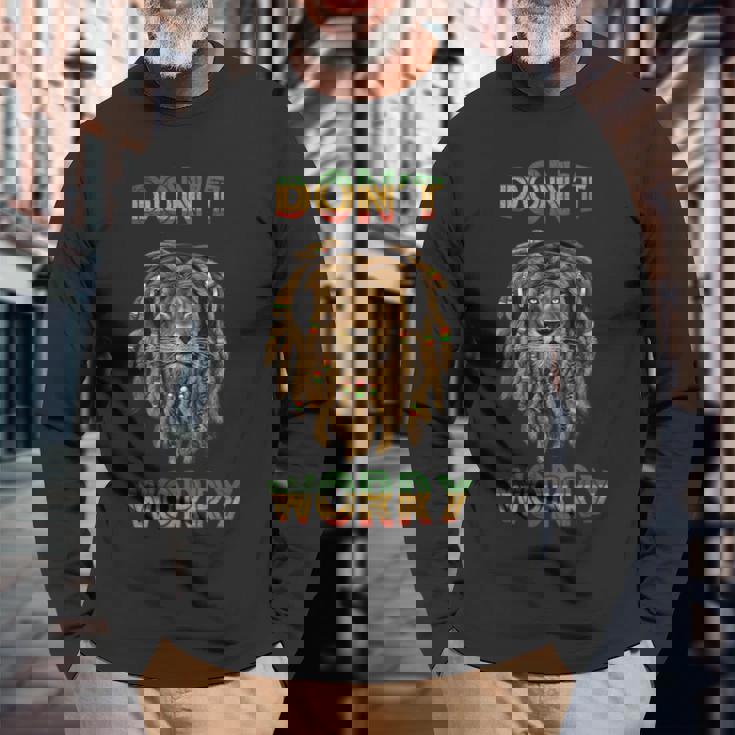 Rastafari Colors Reggae Don't Worry Rasta Lion Maglietta a maniche lunghe Regalos para ancianos