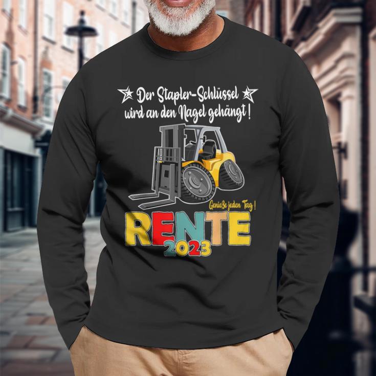 Rente Pension 2023 Forklift Langarmshirts Geschenke für alte Männer