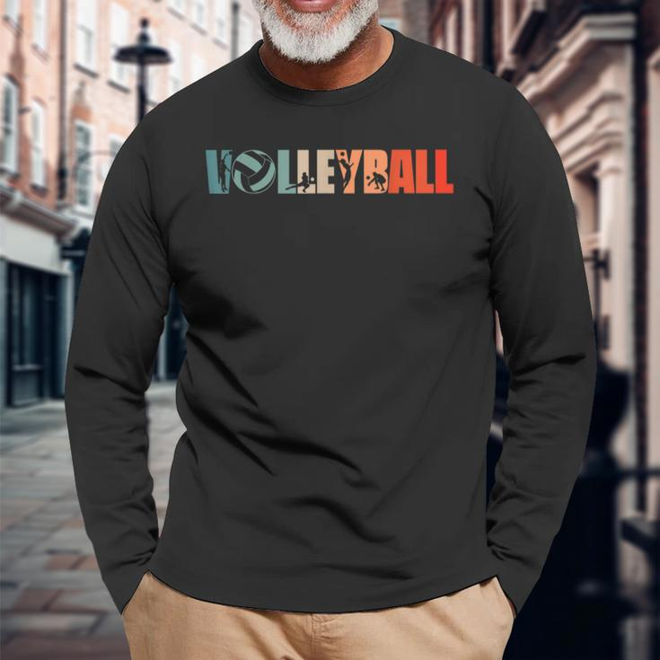 Retro Beacholleyballintageolleyball S Langarmshirts Geschenke für alte Männer