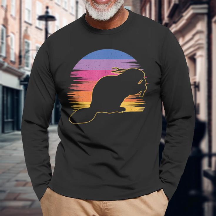 Retro Beaver Beaver Lovers Bobr Meme Langarmshirts Geschenke für alte Männer