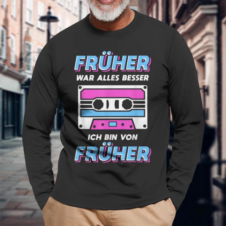 Retro Cassette 70S 80S Fancy Dress 80S 90S Festival Langarmshirts Geschenke für alte Männer