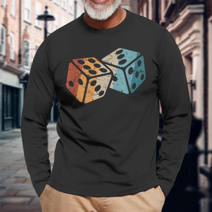 Retro Dice Gameintage Dice Langarmshirts Geschenke für alte Männer