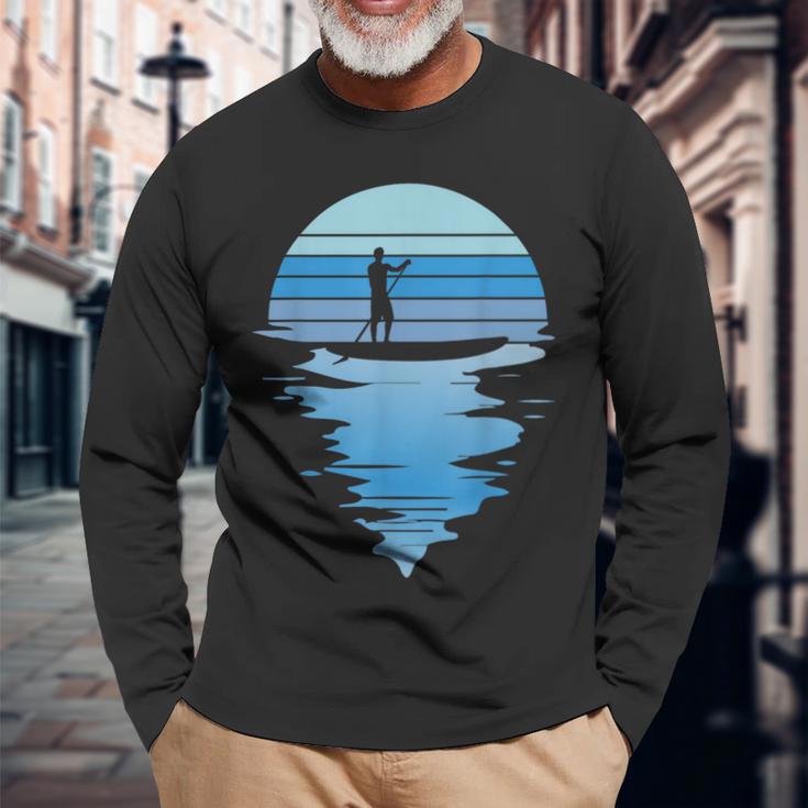 Retro Stand Up Paddler Stand-Up Paddle Water Sports Paddle Langarmshirts Geschenke für alte Männer