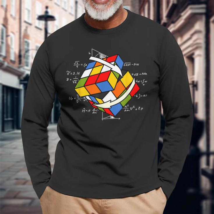 Rubik's Cube Magic Cube Retro Rubiintage Nerd Langarmshirts Geschenke für alte Männer