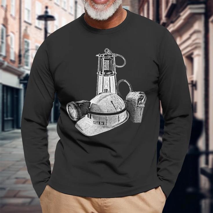 Ruhrpott Jumper Miner Helmet Grubenlampe Glück On Langarmshirts Geschenke für alte Männer